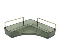 Xyntor Plateau Organisateur de comptoir d'angle |Gain de Place de Grande capacité pour Les cosmétiques et Les Soins de la Peau |PP Robuste et Fer avec 2 poignées, 10 x 6,5 x 3,1 Pouces - (Green)