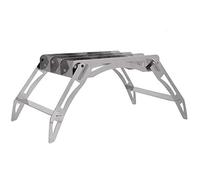 Xyntor Portable Camping Grill Stand | Stainless Steel Folding Barbecue Rack for Outdoor Cooking/Picnics/Hiking | Compact Cookware Holder with 17kg Weight Capacity