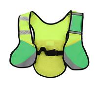 Xyntor Reflective Visibility Vest for Night Running/Cycling | Elastic Waistline with Adjustment Buckle | Breathable Mesh Design with Key Pocket | 200m Visibility, 122g Lightweight (Green)