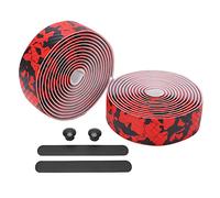 Xyntor Riding Bar Tape | Secure Grip Shock Absorbing Handlebar Wrap | EVA Cushion Padding for Road/Mountain/Commuter | 200cm PU Material, Easy Installation Kit (Black Red)