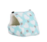 Xyntor Sac de Couchage et lit Suspendu pour Hamster |Hamac de château en Forme de cœur avec Coussin Amovible |Lit en Peluche Douce pour Hamsters Nains/hérissons/Petits Animaux de (Medium: Approx.