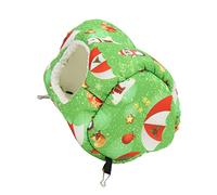 Xyntor Small Pet Hammock & Hanging Tunnel | Warm Winter Bed for Hamster/Hedgehog/Sugar Glider | Cozy Cage Accessory with 2 Metal Hooks, 17x13cm (Green)