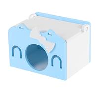 Xyntor Small Pet House for Hamsters/Guinea Pigs/Hedgehogs | Cute Mini Sleeping Shelter | Simple to Assemble & Washable | 2 Colors, Environmentally Conscious Wood Plastic (Blue)
