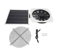 Xyntor Solar Ventilation Fan Kit 100W | 10 inch Solar Driven Fan for Greenhouse/Chicken Coop/Shed | 3000 RPM High Flow Ventilation | Rainproof & Animal Protection Guard (White)