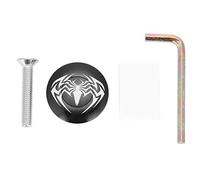 Xyntor Spider Pattern Riding Stem Cap | Black Aluminum Alloy Headset Cover | Mountain Riding Top Cap for 28.6mm Front/BMX/Road Vehicles | Lightweight 24g Riding Accessory