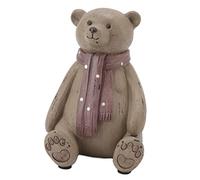 Xyntor Statue d'ours avec écharpe |Base en Caoutchouc antidérapante pour Bureau/Tableau de Bord de Voiture/décoration de la Maison |Figurine d'ours Mignonne, Ornement Qui ne se décolore