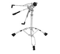 Xyntor Support de cymbale à double niveau et hauteur réglable |Trépied pliant en fer pour caisse claire / pad d'entraînement |Support de batterie argenté et robuste avec base |Rangement