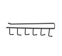 Xyntor Support de tasse de café avec 6 crochets | Aucune installation d'adhésif de forage pour les armoires | Rack en fer robuste pour tasses/tasses/ustensiles de cuisine | (Black)