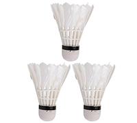 Xyntor Volants de Badminton en Plumes d'oie |Équipement d'entraînement pour l'entraînement/la compétition/Le Jeu décontracté |3 - Pack Volants avec vol Stable