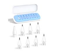 XYOFUN Lot de 8 embouts de rechange en fibre de carbone pour Apple Pencil Pro/2e/1ère génération/USB-C, pointes améliorées pour écran nu et verre trempé avec étui de rangement, bleu