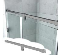 Xyrona Barre Fixation Paroi Douche Barre de Support pour Paroi de Douche de 20 à 180 cm, Supports d'étagères en Verre Pivotants à 360° pour Une Stabilité Renforcée(Gray,105cm/41in)