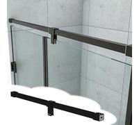 Xyrona Barre Fixation Paroi Douche Barre de Support pour Paroi de Douche de 20 à 180 cm, Supports d'étagères en Verre Pivotants à 360° pour Une Stabilité Renforcée(Black,65cm/26in)