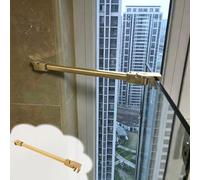 Xyrona Barre Fixation Paroi Douche Barre de Support pour Paroi de Douche de 30-150cm, Barres de Renfort Tubulaires Rondes pour Parois de Douche en Verre, Tige de Support(Gold,145cm/57in)