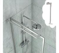 Xyrona Barre Fixation Paroi Douche Barre de Support Supérieure pour Porte de Douche à Angle Droit (Mur-Verre), Barres de Renfort de Cadre à Fixer Soi-même sans Joint(Silver,40 cm (15 3/4 in))