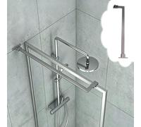 Xyrona Barre Fixation Paroi Douche Barre de Support Supérieure pour Porte de Douche à Angle Droit (Mur-Verre), Barres de Renfort de Cadre à Fixer Soi-même sans Joint(Gray,90cm (35 3/8 in))