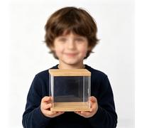 Xyrona Boite Acrylique Petite Vitrine Carrée en Acrylique Transparent, Bacs de Rangement Empilables Plastique Anti-poussière, Boîte sur Pied 15, 20, 30, 35, 40, 45, 50 cm(L35xW45xH45cm/14x18x18)