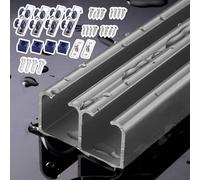 Xyrona Rail Porte Coulissante Kit de Quincaillerie pour Double Porte Coulissante, Système de Rails Coulissants pour Portes Coulissantes, Fenêtres, Placards et Portes Coulissantes(Silver,2.0m/6.6ft)