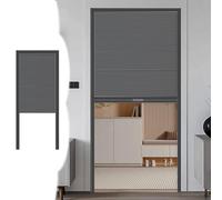 Xyrona Rolltor Porte à roulettes grise verrouillable dans n'importe quelle position, volet roulant insonorisant, sans rails de guidage au sol, portes d'armoire/armoire/portes de jardin (65 x 120 cm)