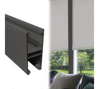 Xyrona Store avec Rail Obturateurs de Lumière Entre Deux Stores, 90, 105, 130, 150, 195, 210, 215, 225 Bandes Métalliques de Blocage, Rail Latéral Personnalisable Blanc/Noir/Gris(Black,145cm/58)