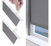 Xyrona Store avec Rail Stores Occultants en L, Bandes Occultantes en Plastique à Peindre, Rails Latéraux, Rails Latéraux Autocollants Blancs/Noirs/Gris, 2 Pièces(Gray,110cm/44)