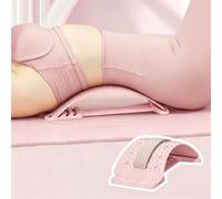 Xyrona Table d'Inversion Étireur Lombaire Réglable à 4 Niveaux, Support Magnétique Léger pour Étirement du Bas du Dos, Planche de Soutien Portable en Plastique PP la Nuque(Pink)