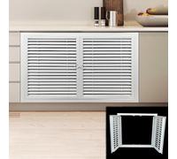 Xyrona Trappe de Visite Aérateur à Double Porte Blanc à Persiennes, Panneau d'accès Encastré en Alliage d'aluminium avec Poignée, Porte de Vide Sanitaire Dissimulée(50x50cm/20 x20)