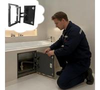 Xyrona Trappe de Visite Porte de Service de Baignoire Dissimulée à Ouverture par Simple Pression, Panneau d'accès Encastré pour Plomberie/Électricité, Portes Métalliques(W55xH55cm/22x22)