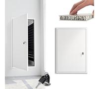 Xyrona Trappe de Visite Portes d'accès Étroites avec Panneau Isolant, Porte de Vide Sanitaire Encastrée Verrouillable, Portes de Service pour Cloisons Sèches(White,W55xH60cm/22 x24)