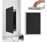 Xyrona Trappe de Visite Portes d'accès Étroites avec Panneau Isolant, Porte de Vide Sanitaire Encastrée Verrouillable, Portes de Service pour Cloisons Sèches(Black,W50xH55cm/20 x22)