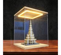 Xyrona Vitrine cubique en acrylique transparent à DEL de 15,2 cm, 20,3 cm, 25,4 cm, 30,5 cm, 35,6 cm, 40,6 cm, 50,8 cm, 61 cm de haut, bacs de rangement pour travaux manuels, trophées (25 x 35 x 50 cm