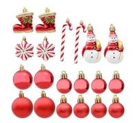 XYRTHSKO Compatible avec Un Ensemble de 29/20 Boules Noël à Suspendre, Comprenant Une Canne Sucre et Pomme pin, for la décoration intérieure(29pcs)