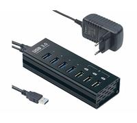 Xystec Hub actif à 4 ports USB 3.0 et 3 ports de chargement rapide 4 A