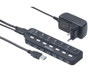 Xystec Hub multiport USB 3.0 actif avec 7 ports autonomes