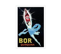 XYSWDD Bor Quinquina Poster vintage sur toile avec logo « Food and Drink » pour décoration murale d'intérieur, bar, restaurant, garage, café (50 x 75 cm)