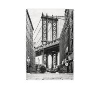 XYSWDD Impression sur toile de Brooklyn Street en noir et blanc, New York, vêtements américains, décoration murale pour chambre, bureau, 30 x 45 cm