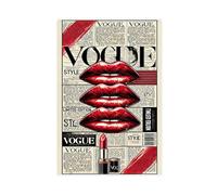 XYSWDD Impression sur toile moderne The Red Lip Collection Bold And Beautiful - Décoration murale pour salon, chambre à coucher - 50 x 75 cm