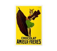 XYSWDD Impression sur toile vintage Chocolat Amieux Freres avec logo « Food and Drink » - Décoration murale d'intérieur, bar, restaurant, garage, café - 50 x 75 cm