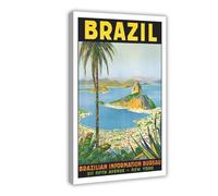 XYSWDD Lot de 3 affiches et impressions sur toile vintage du Brésil - Décoration murale pour chambre, bureau - 40 x 60 cm