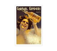 XYSWDD Poster vintage Campari Liqueur avec logo « Food and Drink » - Décoration murale d'intérieur - Bar restaurant, garage, café - 60 x 90 cm