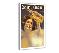 XYSWDD Poster vintage Campari Liqueur sur toile avec inscription « Food and Drink » - Décoration murale moderne pour salon, chambre à coucher - 30 x 45 cm