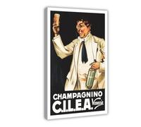 XYSWDD Poster vintage « Champagnino C. I. L. E. A Venezia » - Impression sur toile moderne - Décoration murale pour salon, chambre à coucher - 40 x 60 cm