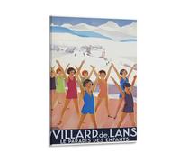 XYSWDD Villard De Lans, France Affiche de voyage vintage - Affiche de sports d'hiver de qualité musée pour chambre d'adolescents et de garçons 40 x 60 cm