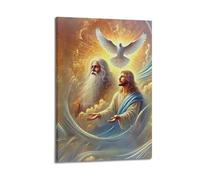 XYSXYCP Album photo d'art mural - Affiches chrétiennes - DivineTrinity HolyTrinity - Famille moderne pour décoration de salon - 50 x 75 cm