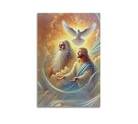XYSXYCP Album photo d'art mural - Affiches chrétiennes - DivineTrinity HolyTrinity - Famille moderne pour décoration de salon - 50 x 75 cm
