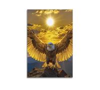 XYSXYCP Album photo d'art mural avec motif d'aigle à tête blanche glorieux au coucher du soleil - Décoration murale moderne pour salon (20 x 30 cm)