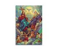 XYSXYCP Album photo mural - Affiches chrétiennes colorées - HolyTrinity - Décoration murale moderne pour salon - 30 x 45 cm