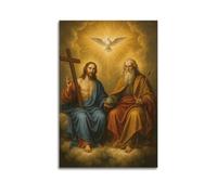 XYSXYCP Album photo mural - Affiches chrétiennes - HolyTrinity - Nuages - Décoration murale moderne pour salon - 40 x 60 cm