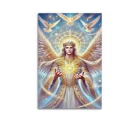 XYSXYCP Album photo mural avec affiche chrétienne Ange glorieux avec lumière sainte pour décoration de salon 30 x 45 cm