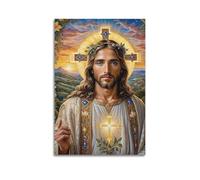 XYSXYCP Album photo mural avec affiches chrétiennes, icône de Jésus sacré, décoration murale moderne pour salon, 20 x 30 cm