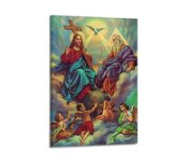 XYSXYCP HolyTrinity Album photo d'art mural avec affiches chrétiennes colorées pour décoration de salon 20 x 30 cm